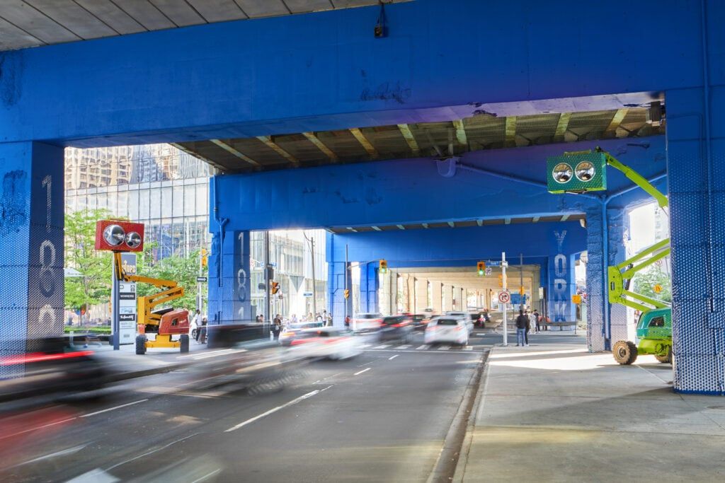 the Waterfront ReConnect project under the Gardiner Expressway 