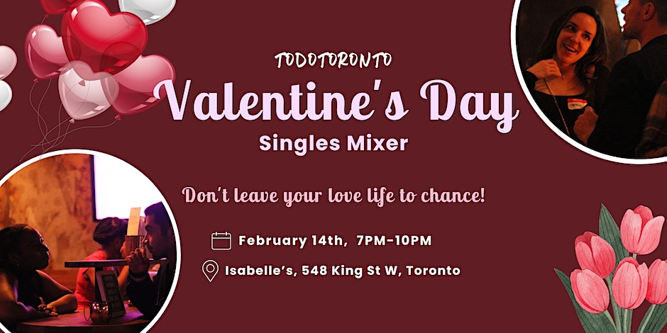 Valentine's Day Singles Mixer poster.