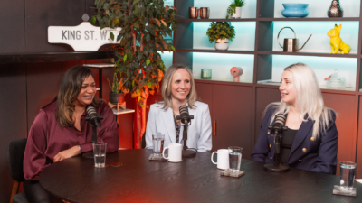 Maya Kane, Veronica Maggisano and Sarah Turney speaking on the Table 6ix Podcast about women in leadership.